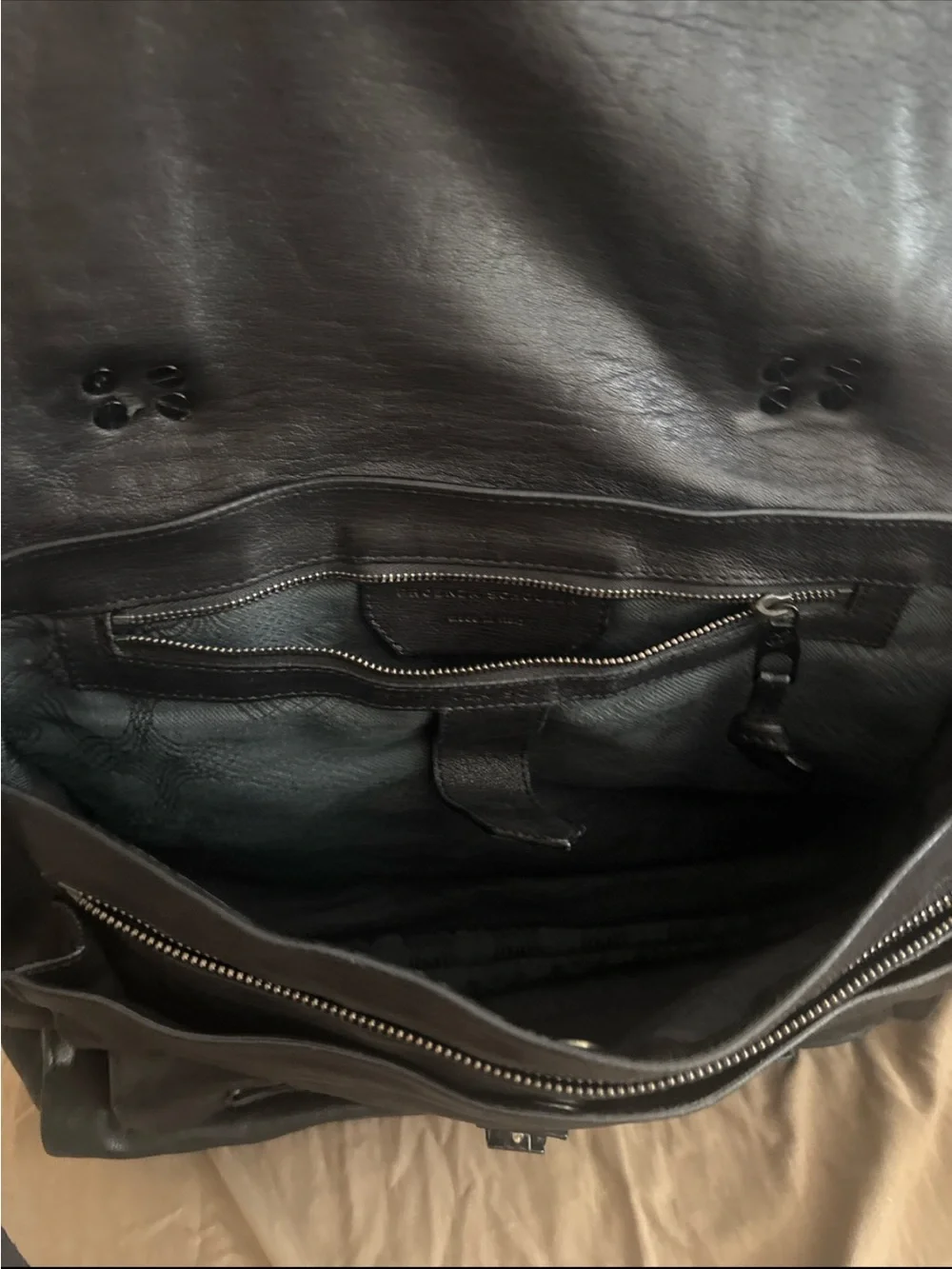 Black Leather Messenger Bag